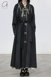MUTEDANCE long coat with tie belt MD23FW62 gray PM99